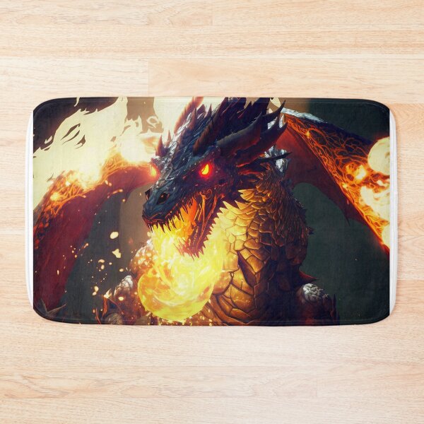 Item preview, Fierce Inferno A High-Detail Dragon Breathing Fire designed and sold by oanaunciuleanu.