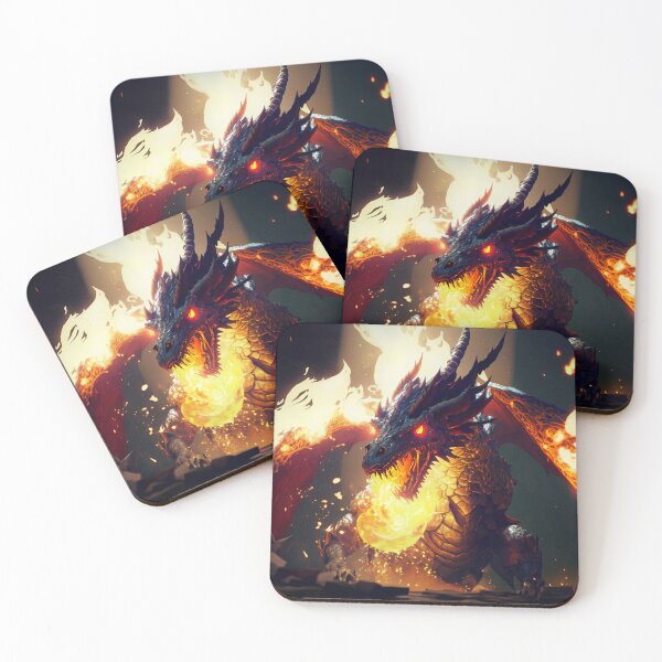 Item preview, Fierce Inferno A High-Detail Dragon Breathing Fire designed and sold by oanaunciuleanu.