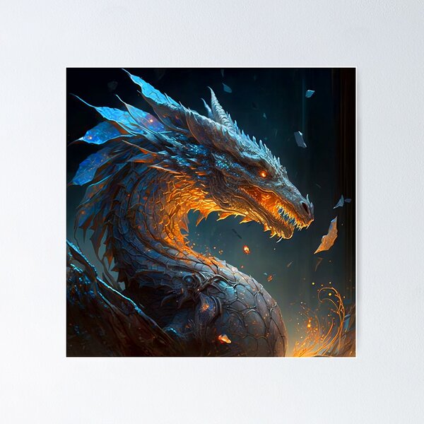 Item preview, Fierce Inferno A High-Detail Dragon Breathing Fire designed and sold by oanaunciuleanu.