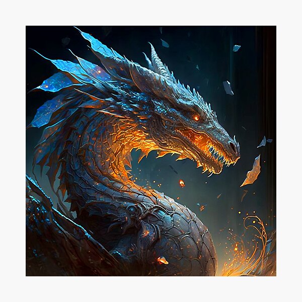Item preview, Fierce Inferno A High-Detail Dragon Breathing Fire designed and sold by oanaunciuleanu.