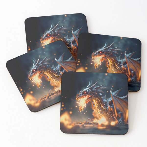 Item preview, Fierce Inferno A High-Detail Dragon Breathing Fire designed and sold by oanaunciuleanu.