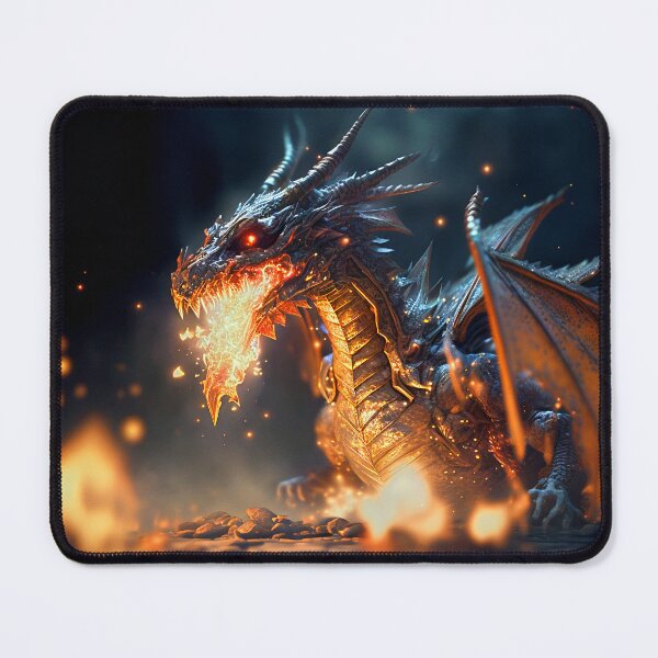Item preview, Fierce Inferno A High-Detail Dragon Breathing Fire designed and sold by oanaunciuleanu.