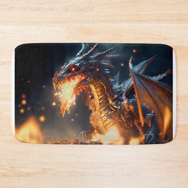 Item preview, Fierce Inferno A High-Detail Dragon Breathing Fire designed and sold by oanaunciuleanu.
