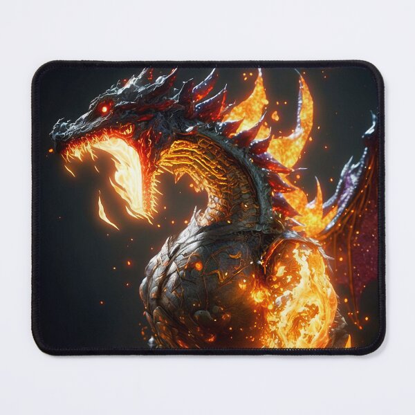 Item preview, Fierce Inferno A High-Detail Dragon Breathing Fire designed and sold by oanaunciuleanu.