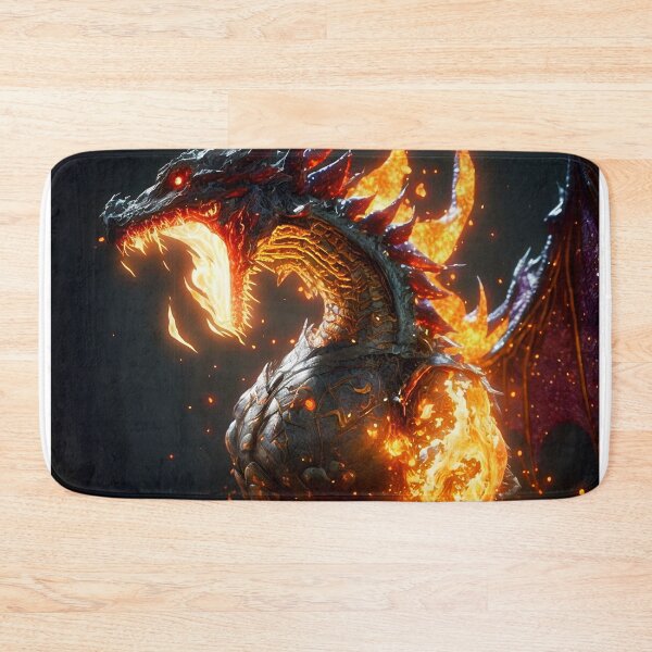 Item preview, Fierce Inferno A High-Detail Dragon Breathing Fire designed and sold by oanaunciuleanu.