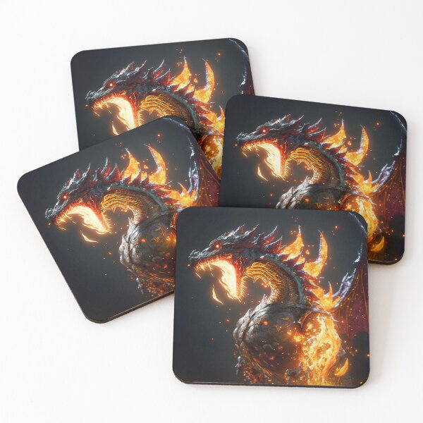 Item preview, Fierce Inferno A High-Detail Dragon Breathing Fire designed and sold by oanaunciuleanu.