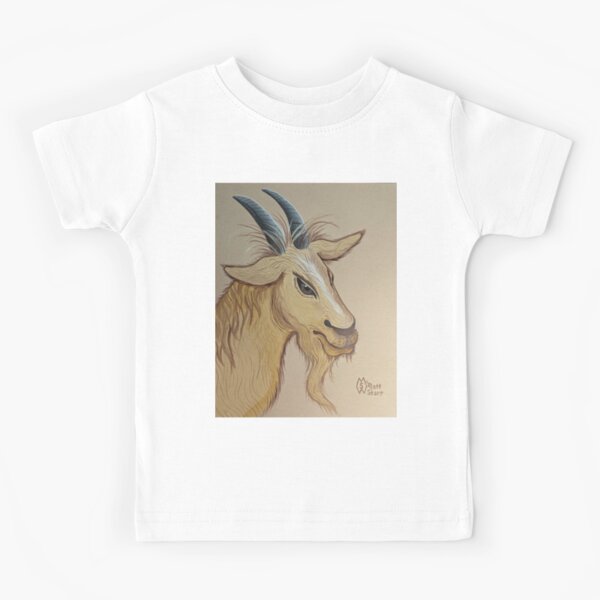 Watercolor Billy Goat in a Pasture | Kids T-Shirt