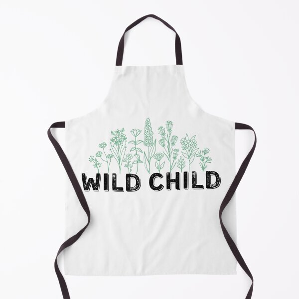 Item preview, Wild Child - wildflowers & rustic lettering quote in sage green designed and sold by LoveFromPNW.