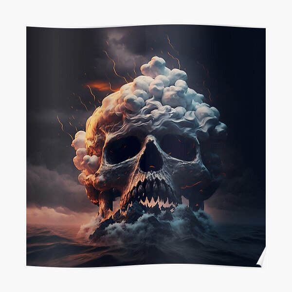 Firestorm Skull Poster