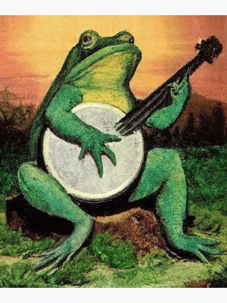 "A frog playing the banjo in The Moonlight" Sticker for Sale by EdgarStudio Redbubble