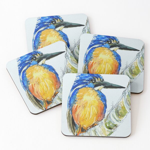 Item preview, The Tiny Blue Kingfisher designed and sold by AnjuPaintings.