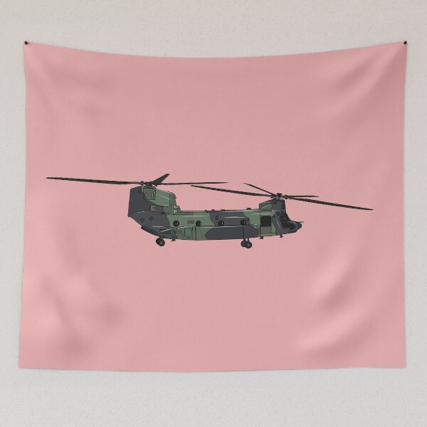 Item preview, Chinook army helicopter cartoon illustration designed and sold by Misscartoon.