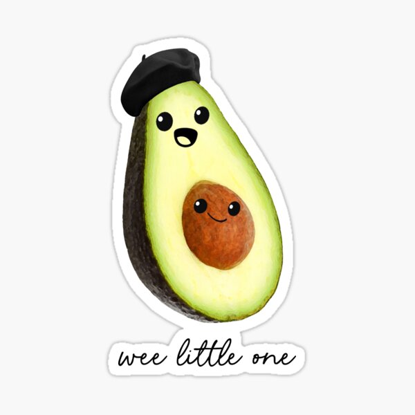 avocado faces (french) wee little one Sticker