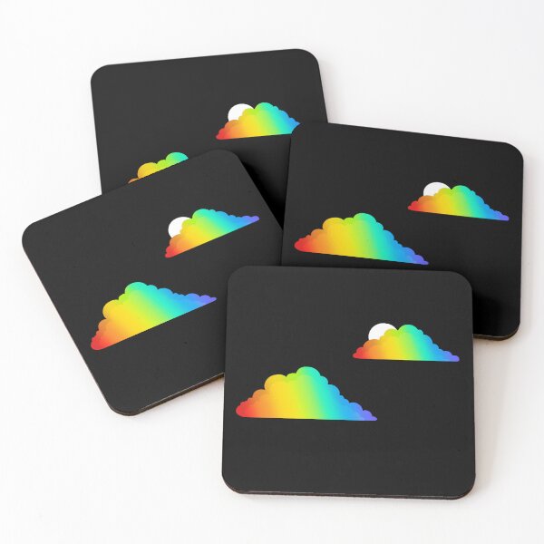 Item preview, Graphic Rainbow Clouds on Black designed and sold by PaperRain.