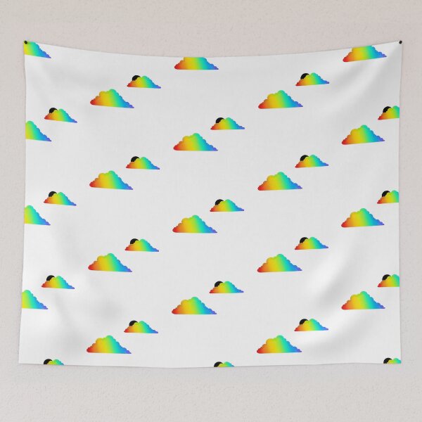 Item preview, Graphic Rainbow Clouds on White designed and sold by PaperRain.