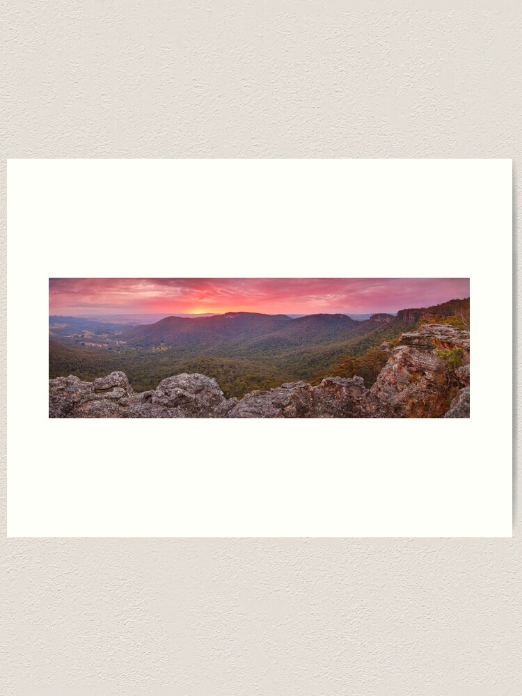 Thumbnail 1 of 3, Art Print, Sunset Rock Lookout, Mount Victoria, New South Wales, Australia designed and sold by Chockstone.