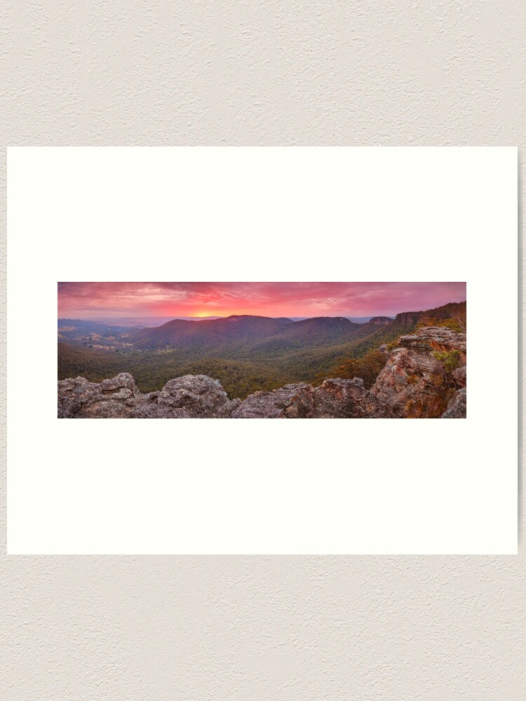 Thumbnail 1 of 3, Art Print, Sunset Rock Lookout, Mount Victoria, New South Wales, Australia designed and sold by Chockstone.