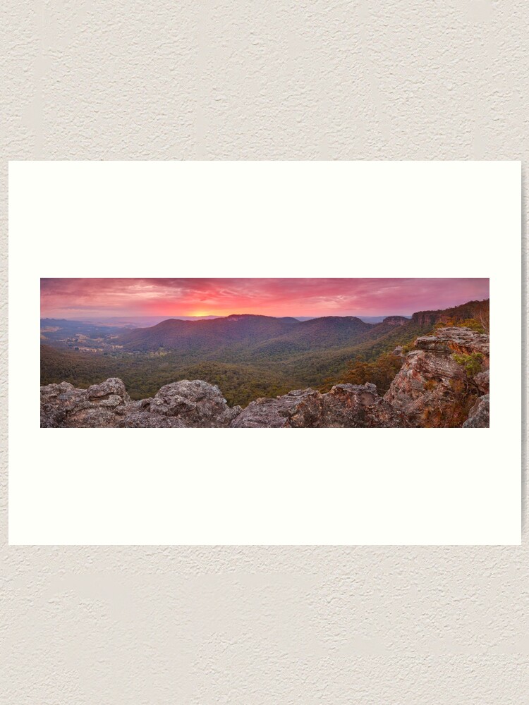 Thumbnail 1 of 3, Art Print, Sunset Rock Lookout, Mount Victoria, New South Wales, Australia designed and sold by Chockstone.