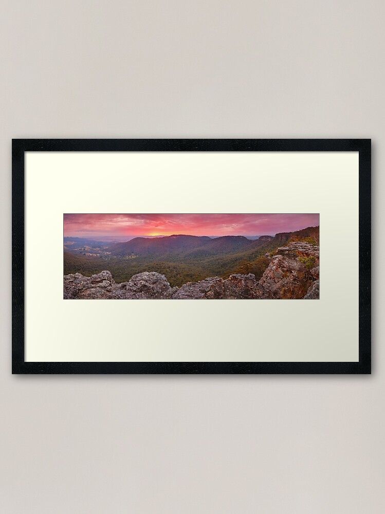 Thumbnail 1 of 7, Framed Art Print, Sunset Rock Lookout, Mount Victoria, New South Wales, Australia designed and sold by Chockstone.
