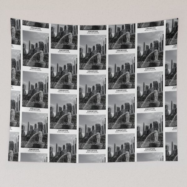 Item preview, Singapore City Republic of Singapore Dorm Room Essentials Minimalist Poster Design  designed and sold by SirajDecors.