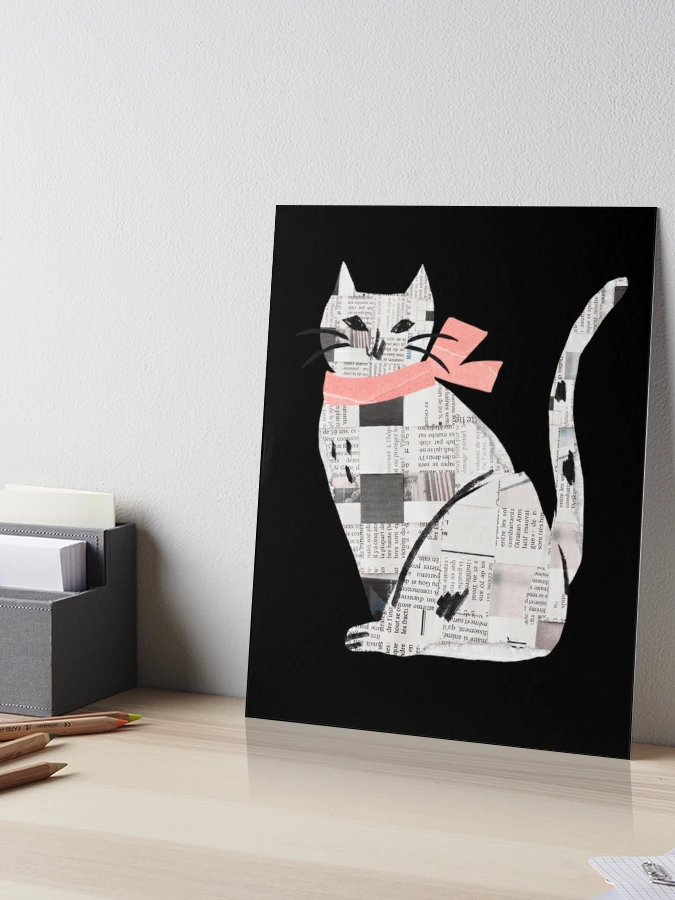 Newspaper Collage Cat · Art Projects for Kids