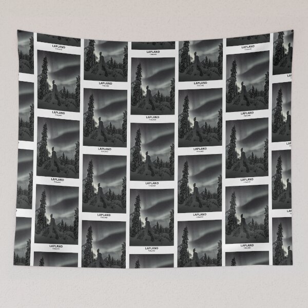 Item preview, Lapland Finland Northern Lights Dorm Room Essentials Minimalist Poster Design  designed and sold by SirajDecors.