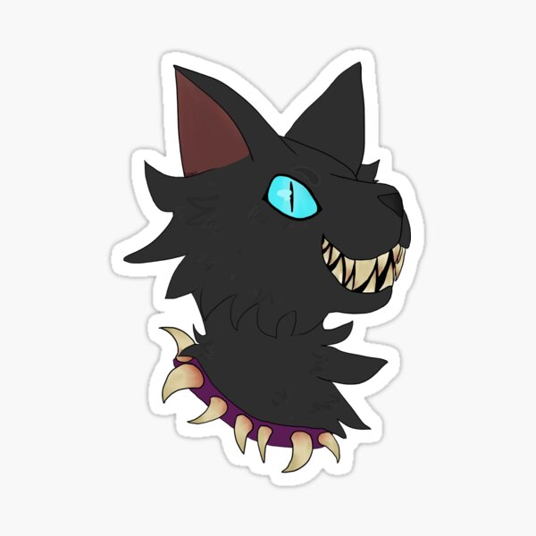 202735 - safe, artist:reruririreruro, scourge (warrior cats), cat, feline,  mammal, feral, warrior cats, 2021, anime, black body, black fur, black  hair, blood, claws, fur, hair, male, open mouth, purple collar, sharp teeth