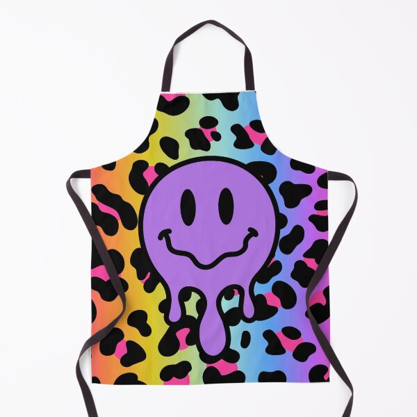 Item preview, Retro Purple Leopard Print Smiley Y2k Rainbow  designed and sold by Allison Sharaf.