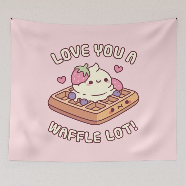 Item preview, Cute Waffle And Ice Cream Love You A Waffle Lot Pun designed and sold by rustydoodle.