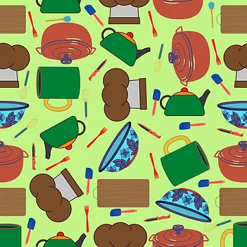 Artwork thumbnail, Kitchen Utensils Pattern by Rechtop