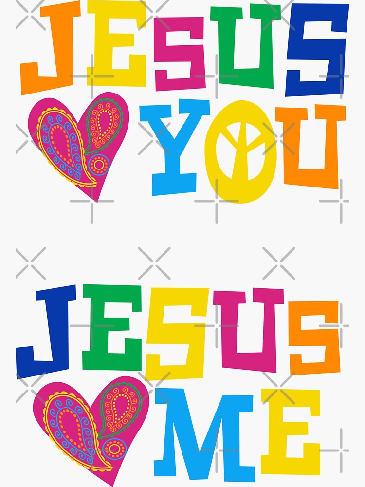 "Jesus Revolution Jesus Loves You" Sticker for Sale by miyagifactory Redbubble