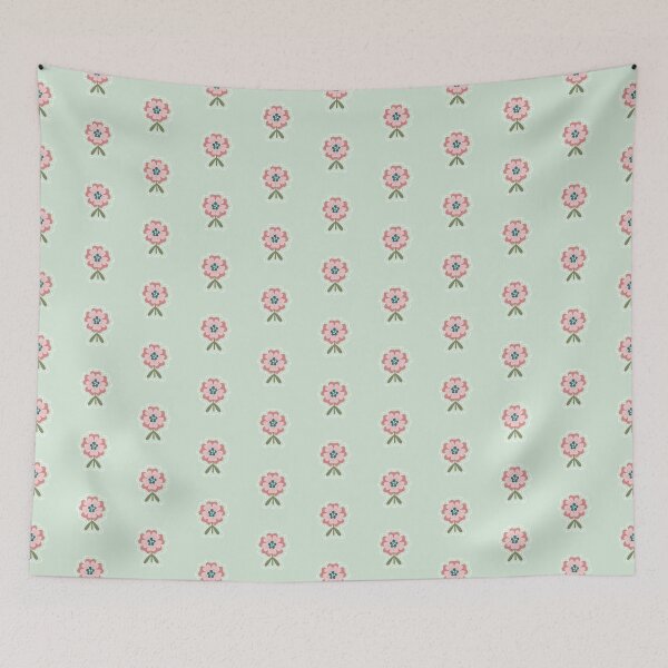 Item preview, Modern Pink and Mint Flower Pattern Design designed and sold by PaperRain.