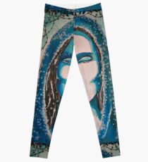 Eisblaue Frau Leggings