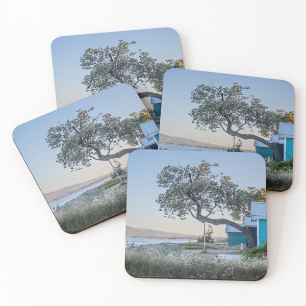 Item preview, Dromana Boat Sheds and Banksia Tree, Mornington Peninsula, Victoria, Australia designed and sold by Vicki Walsh.