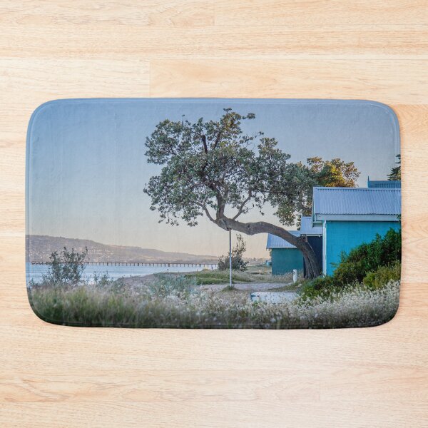 Item preview, Dromana Boat Sheds and Banksia Tree, Mornington Peninsula, Victoria, Australia designed and sold by Vicki Walsh.