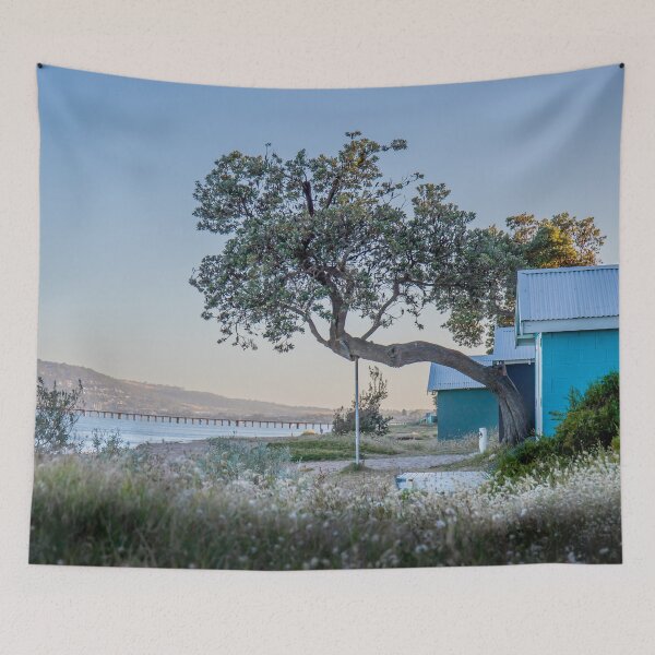 Item preview, Dromana Boat Sheds and Banksia Tree, Mornington Peninsula, Victoria, Australia designed and sold by Vicki Walsh.