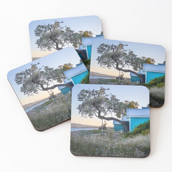 Item preview, Dromana Boat Sheds and Banksia Tree, Mornington Peninsula, Victoria, Australia designed and sold by Vicki Walsh.