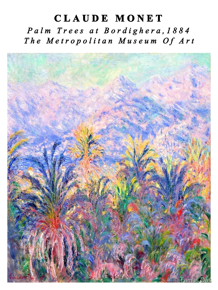 Palm Trees at 2024 Bordighera Claude Monet Wall Art || Palm Trees at Bordighera Canvas Print ||Multiple Sizes Wrapped Canvas on Wooden Frame