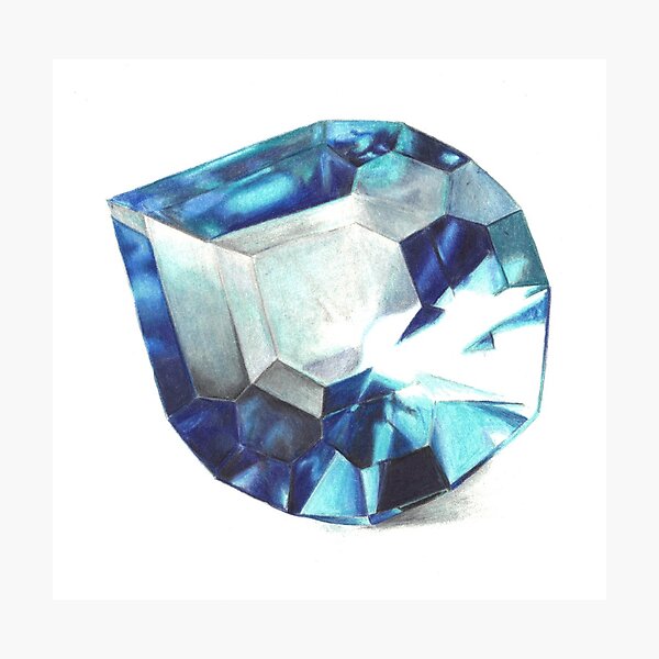 Blue Droplet Photographic Print