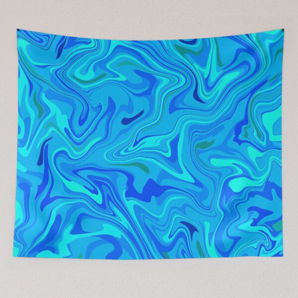 Item preview, Mixed Blue Groovy Marble Abstract Swirl Pattern designed and sold by AbstractGlories.