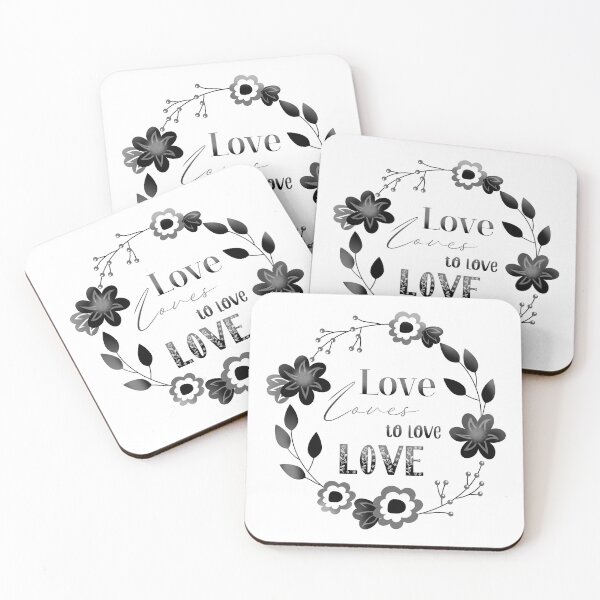 Item preview, Love Affair Love Loves to Love Love literary quote monochrome flowers designed and sold by sandpaperdaisy.