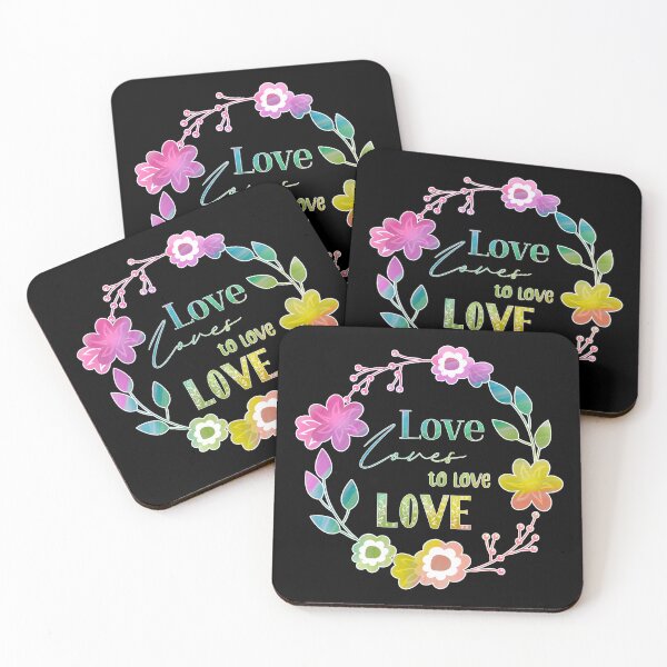 Item preview, Love Affair Love Loves to Love Love literary quote neon rainbow flowers designed and sold by sandpaperdaisy.