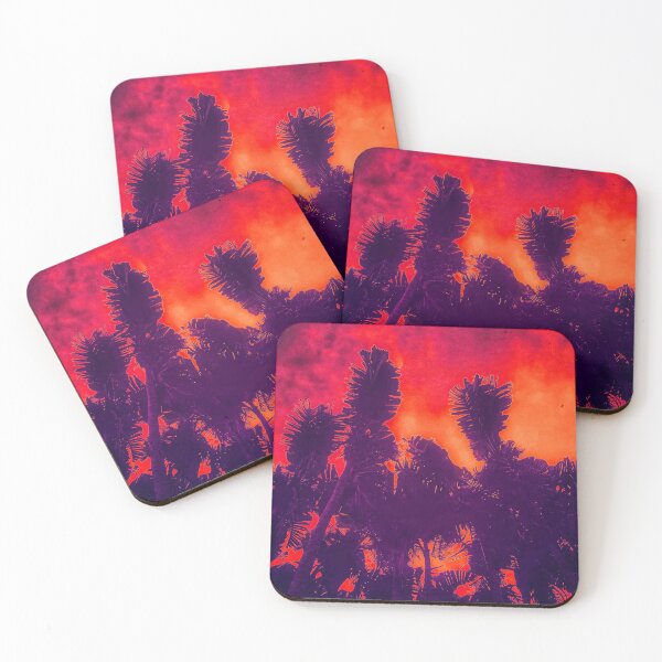 Item preview, Apocalypse Palms Meeting - Personification Biophilia 3 of 4 - Magenta and Scarlet Sky - Dark Purple Trees designed and sold by Beachy.