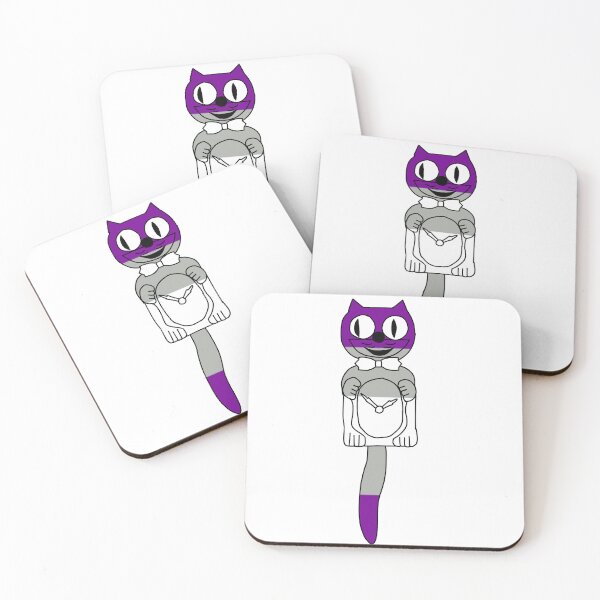 Item preview, greyasexual pride flag cat clock designed and sold by sproutsofart.