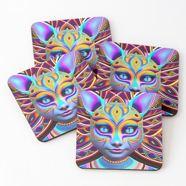 Item preview, Catgirl DMTfied (10) - Trippy Psychedelic Art designed and sold by TheThirdEye.