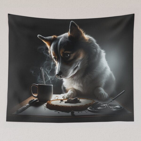 Item preview, Dog at breakfast  designed and sold by Kiraslife.