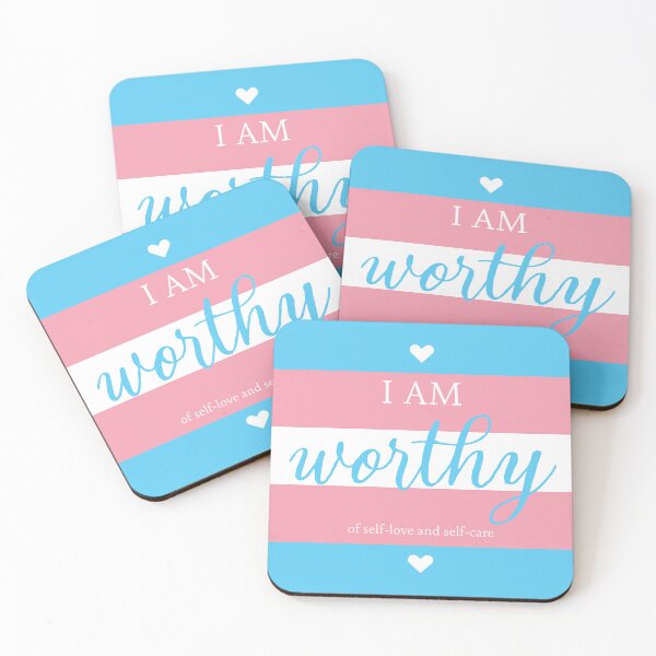 Item preview, Transgender Pride I am worthy of self-love and self-care Trans Positive Affirmations designed and sold by ArtliciousHUMAN.