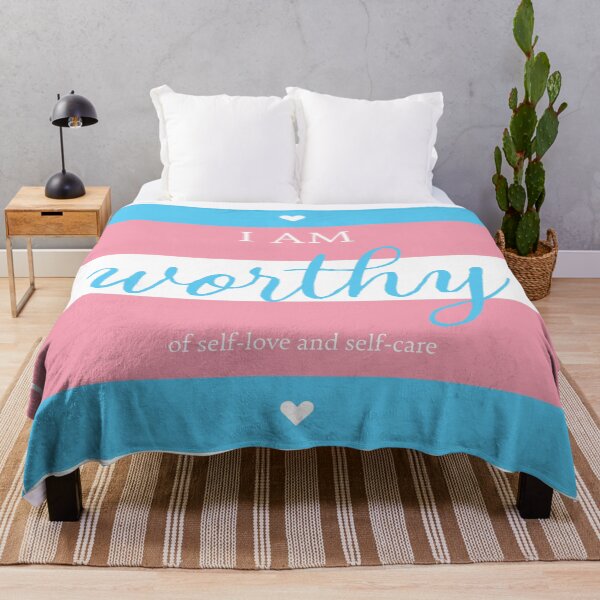 Item preview, Transgender Pride I am worthy of self-love and self-care Trans Positive Affirmations designed and sold by ArtliciousHUMAN.