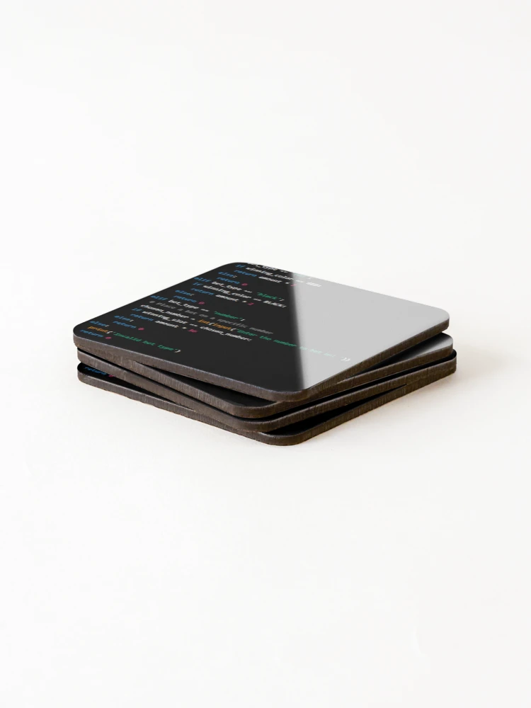 Thumbnail 4 of 5, Coasters (Set of 4), Software Programming Python IT Programmer Developer Coder - Software designed and sold by coolkiwie.