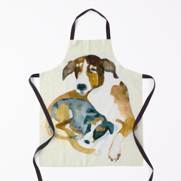 Item preview, Dog Mom Cuddling Puppy, Watercolor painting designed and sold by Color-Me-Blue.
